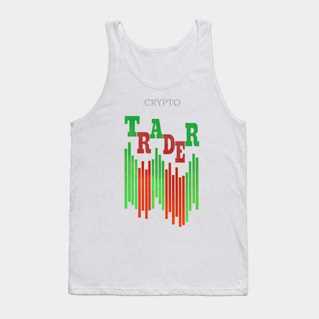 CRYPTO TRADER (CLEAN) / WHITE Tank Top by Bluespider